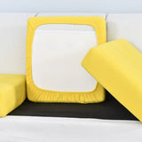 Housse pour assise de canape extensible jacquard jaune