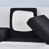 Housse pour assise de canape extensible jacquard noir