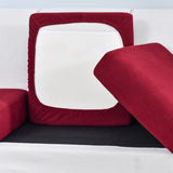 Housse pour assise de canape extensible jacquard rouge
