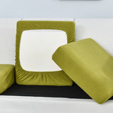 Housse pour assise de canape extensible jacquard vert