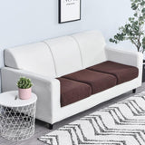 Housse pour assise de canape jacquard marron fonce