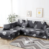 Housse pour canapé d'angle extensible gris vue de côté