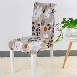 Housse de Chaise Fleurie Grise