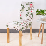 Housse de Chaise Fleurie Verte Rose