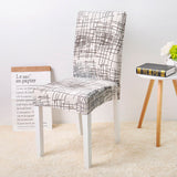 Housse de Chaise Moderne Blanc Gris