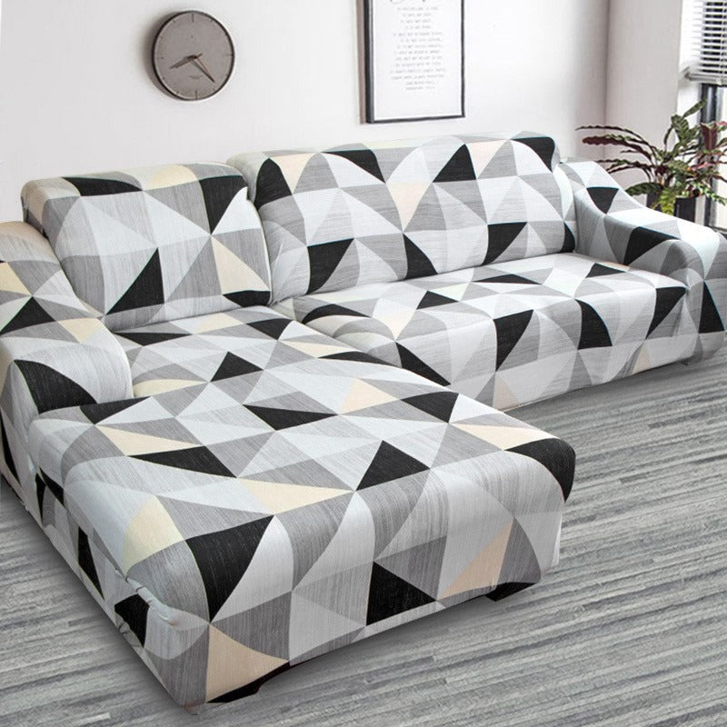 Housse De Canapé Extensible Forme Demi-lune - Taille XL (235-300cm) - Tissu élastique, Protection Intégrale - 1