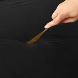 Simili cuir epais et resistant pour housse d'assise de canape d'angle impermeable noir