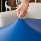 Simili cuir extensible pour housse d'assise de canape d'angle bleu