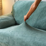 Textile extensible de notre housse de canape velours vert d'eau