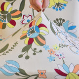 Textile extensible pour housse de chaise fleurie multicolore
