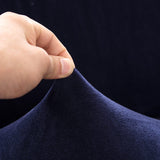 Textile extensible de notre housse de coussin en velours bleu marine