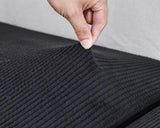Textile resistant pour housse d'assise de canape jacquard noir