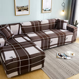 Housse de canape angle extensible moderne marron