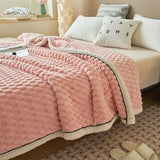 Couverture hiver polaire chaude rose