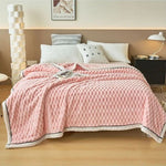 Couverture polaire chaude rose