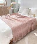 Couverture rose couvre lit