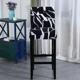 Housse chaise de bar et tabouret bi-elastique noir