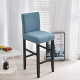 Housse chaise de bar et tabouret bleu gris