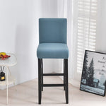 Housse chaise de bar et tabouret extensible bleu gris