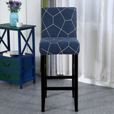 Housse chaise de bar et tabouret extensible bleu petrole