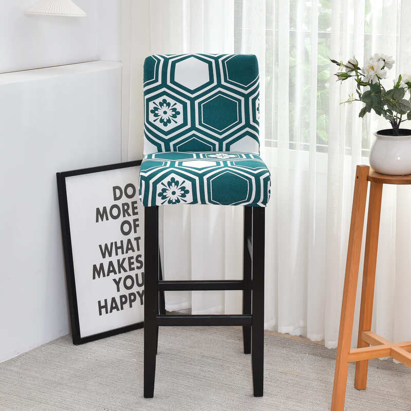 Housses De Tabouret De Bar Avec Dossier – 4 Pièces, Tissu Extensible Polyester/spandex – Pour Chaises Pivotantes, Protection Et Déco