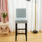 Housse chaise de bar et tabouret extensible gris bleu