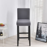 Housse chaise de bar et tabouret extensible gris foncé