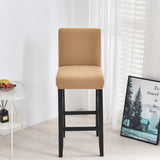 Housse chaise de bar et tabouret extensible marron clair