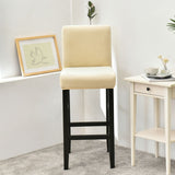 Housse chaise de bar et tabouret extensible velours beige