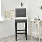 Housse chaise de bar et tabouret extensible velours gris