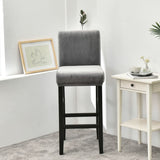 Housse chaise de bar et tabouret extensible velours gris