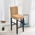 Housse chaise de bar et tabouret marron clair