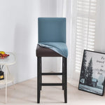 Housse chaise de bar et tabouret pas cher bleu gris