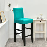 Housse chaise de bar et tabouret velours bleu canard