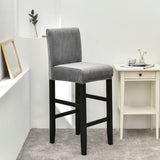 Housse chaise de bar et tabouret velours gris