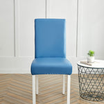 Housse de chaise etanche waterproof simili cuir bleu clair