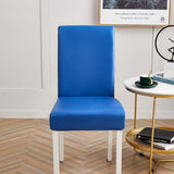 Housse de chaise etanche waterproof simili cuir bleu