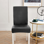 Housse de chaise etanche waterproof simili cuir noir