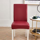 Housse de chaise etanche waterproof simili cuir rouge