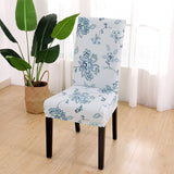 Housse de chaise fleurie bleu