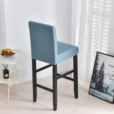 Housse de chaise haute de bar et tabouret bleu gris