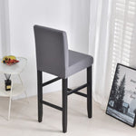 Housse de chaise haute de bar et tabouret gris foncé