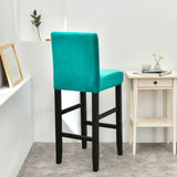 Housse de chaise haute de bar et tabouret velours bleu canard