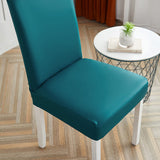 Housse de chaise imitation cuir bleu canard