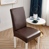 Housse de chaise imitation cuir marron