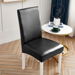 Housse de chaise imitation cuir noir