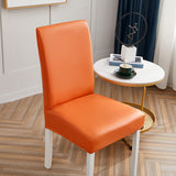 Housse de chaise imitation cuir orange