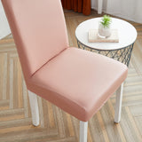 Housse de chaise imitation cuir rose