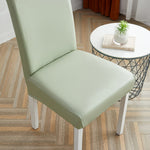 Housse de chaise imitation cuir vert d'eau