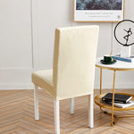 Housse de chaise impermeable pas cher simili cuir blanc ecru